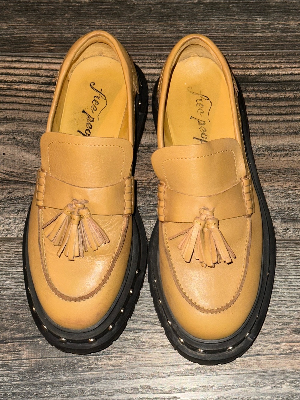 Free People Teagan Caramel Cafe Tassel Loafer US 7
